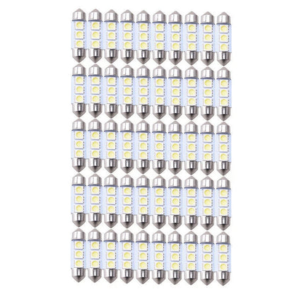 50 x 36mm Ice Blue 3 SMD 5050 LED Dome Map License Plate Bulbs