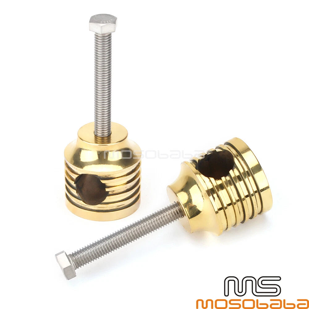 Brass 1" Handlebar Riser Clamps for Harley Dyna Cafe Racer