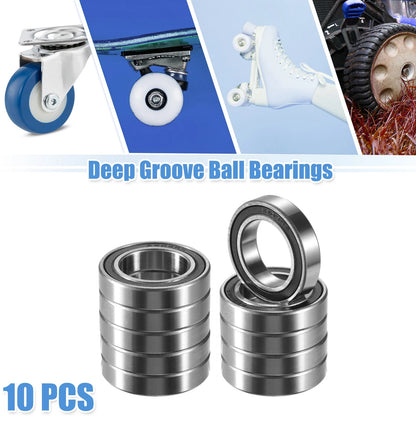 10x Double Rubber Shield Deep Groove Ball Bearings 20x32x7mm for Auto