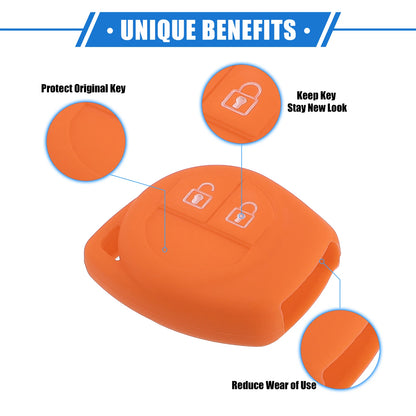 Car Remote Key Fob Case Protectors for Suzuki 2 Button Silicone Orange