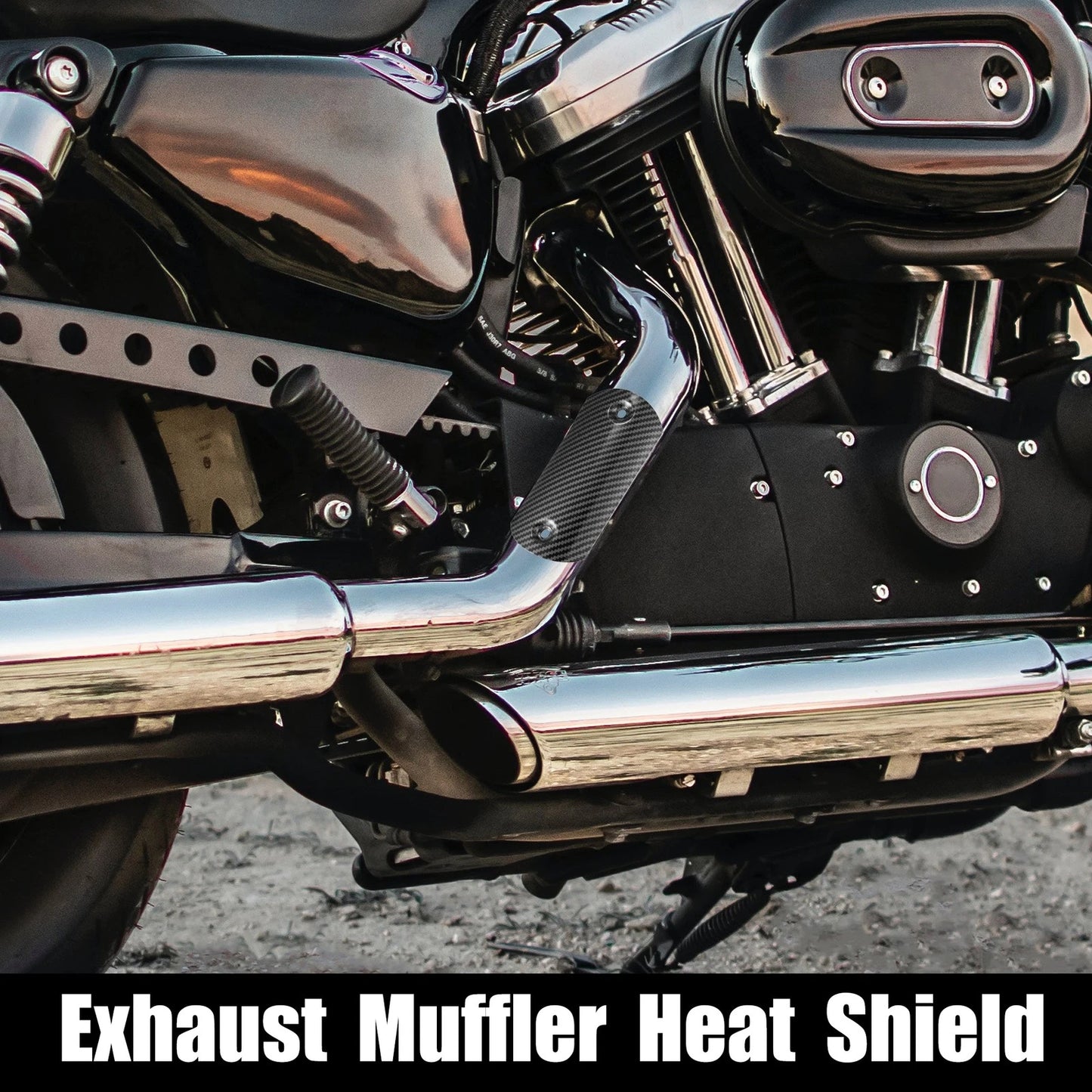 1 Set 5.63'' Exhaust Muffler Pipe Protector Carbon Fiber Pattern for Motorcycle