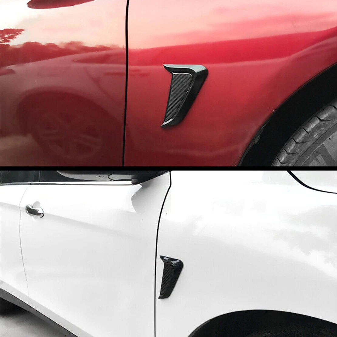 Carbon Fiber Style Side Marker Fender Air Wing Vent Trim Cover for Car