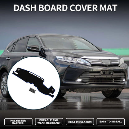 Dashboard Dash Cover Mat 1 Set with Sticker Black Blue for TOYOTA Harrier 80