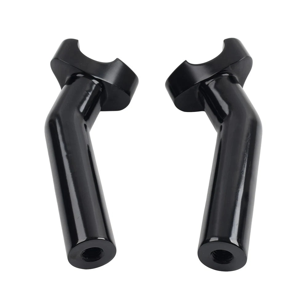 6" CNC Pullback Handlebar Risers Black for Harley Softail Sportster