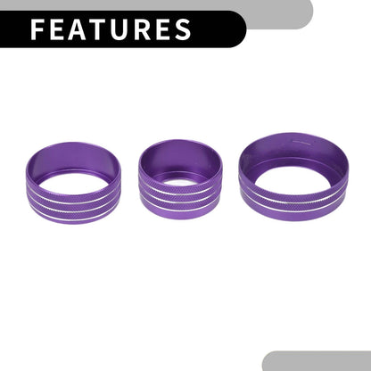 AC Headlight Media Switch Knob Cover Ring for Jeep Wrangler (2018-2023) 6 Pcs