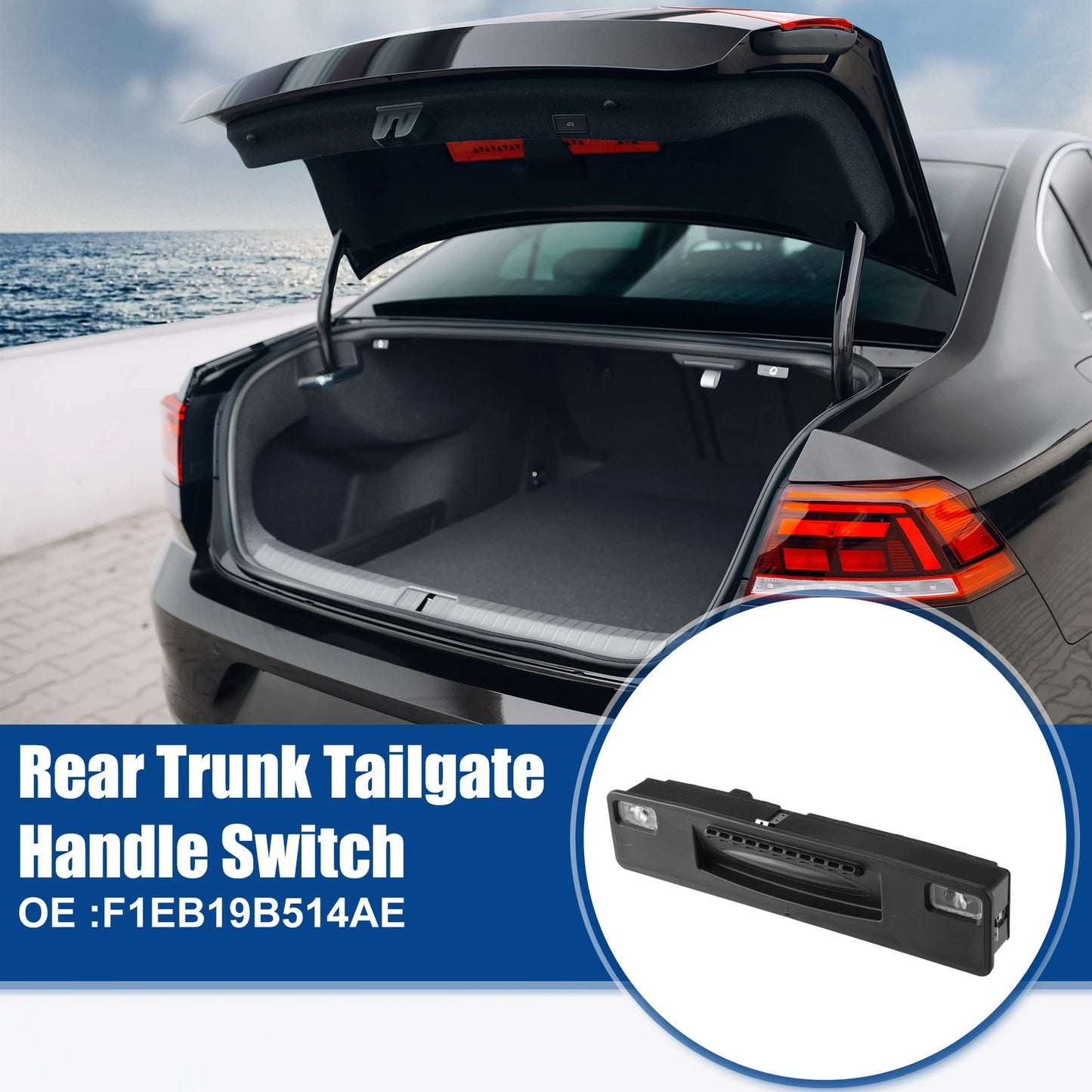 Rear Trunk Tailgate Lock Release Handle for Ford Fiesta Mk7 (2017-2023)