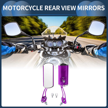M8/M10 Motorcycle Rear View Mirrors Purple Metal 1 Set