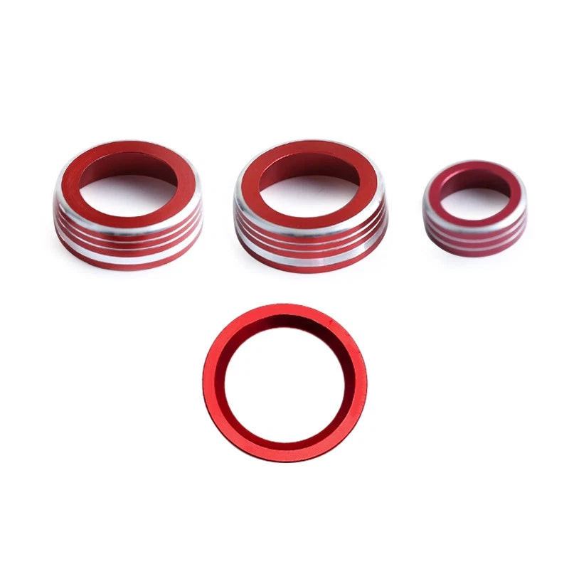 4 x Red Air Conditioning Switch & Start Button Ring Trim for Honda CR-V (2017-2023)