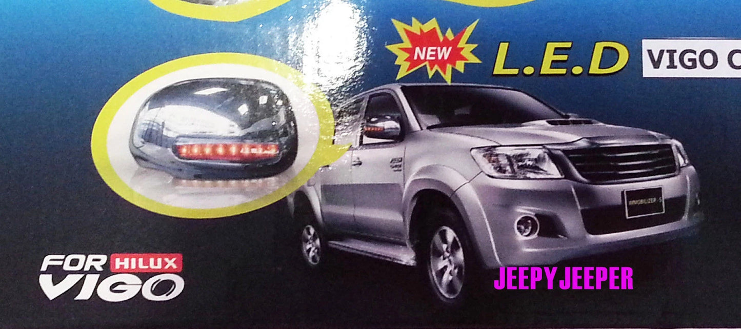 Chrome Mirror Cover LED for Toyota Hilux Fortuner Innova MK6 MK7 Vigo (05-14)