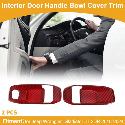 Interior Door Handle Bowl Cover Trim for Jeep Wrangler Gladiator JT 2 x 2020-2023