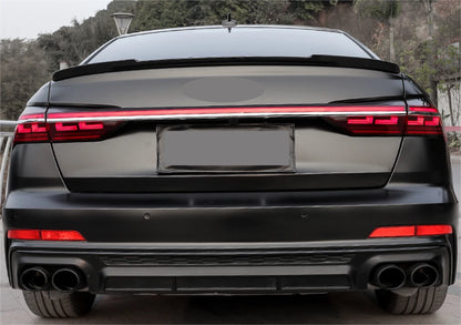Rear Trunk Spoiler Wing Glossy Black for Audi A6 C8 Sedan 2019-2023