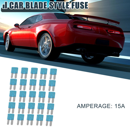 25pcs / 15A / Car Mini Blade Fuses for Boat Truck RV Camper Motorcycle
