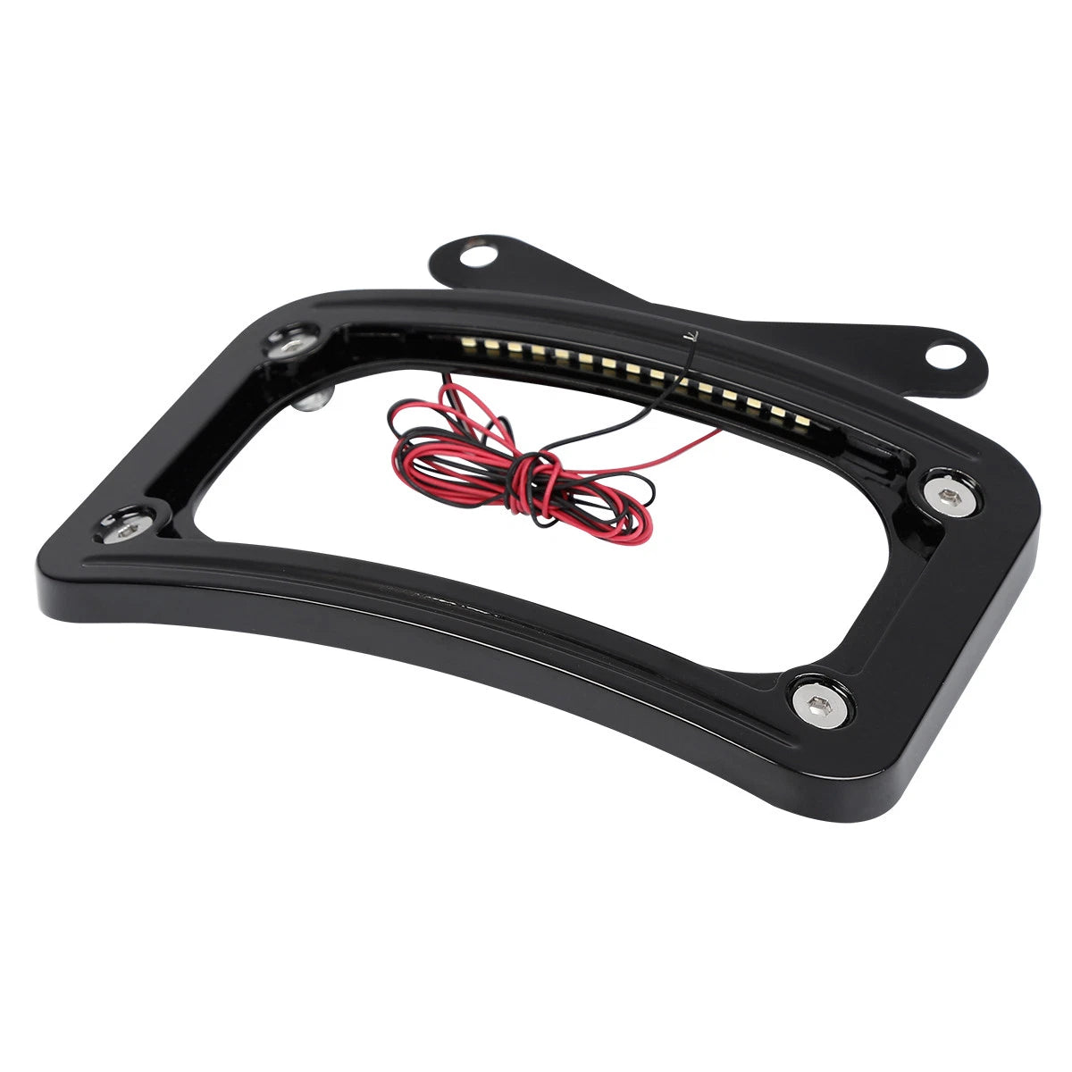 Curved LED License Plate Frame for Harley Road King, Glide