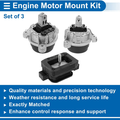 3 Pcs Engine Motor Mounts for BMW 520I (2014-2016)