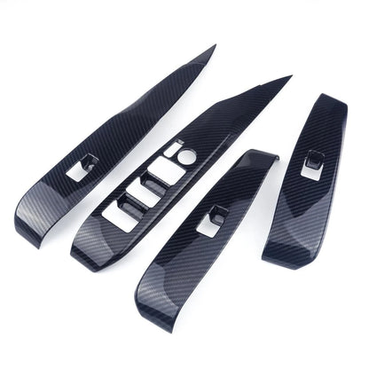 4 x Window Lift Switch Button Carbon Fiber Trim for Toyota Camry (2018-2023)