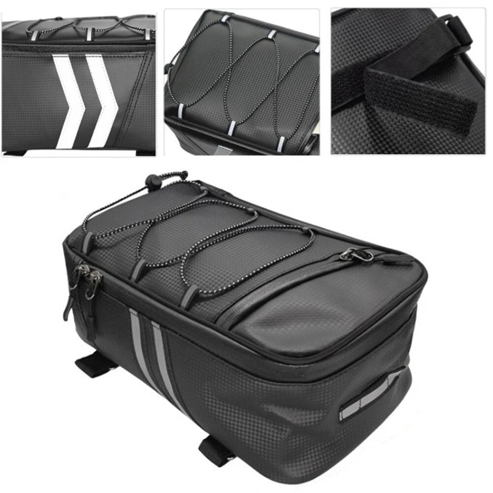 8L Tail Bag for Motorcycle PU Leather Waterproof Large Capacity Storage Bag