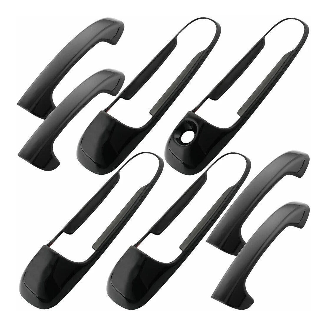 8x Black Door Handle Covers for Dodge Ram 1500 2500 3500 4500 5500 (2009-2018)