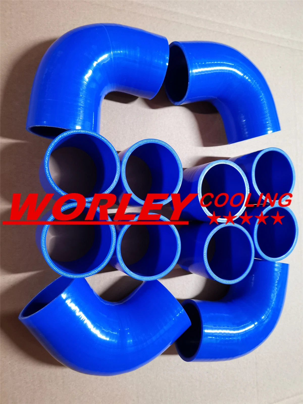 3" Aluminum Intercooler Turbo Piping & Blue Hose T-Clamp Kits for Universal