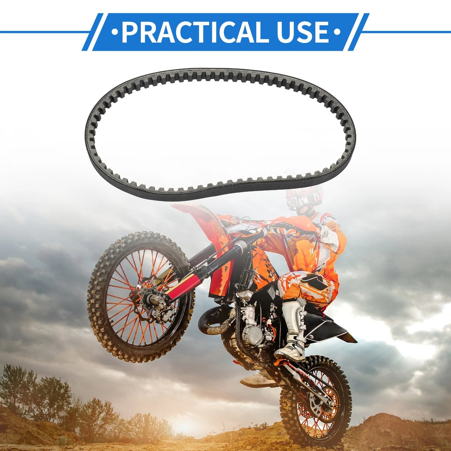 Drive Belt 1x Wear-Resistant Rubber Fiber for Yamaha 50 BWS (1990–1994)