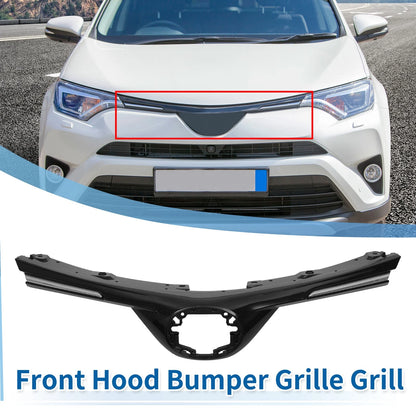 Front Hood Bumper Grille for Toyota RAV4 LE (2016-2018) Black