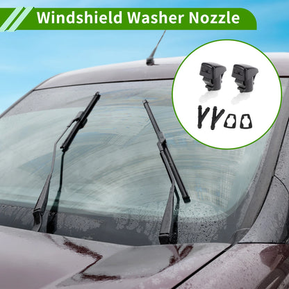 Windshield Washer Nozzle & 2 x Hose Connectors for Ford Edge (2007-2011)