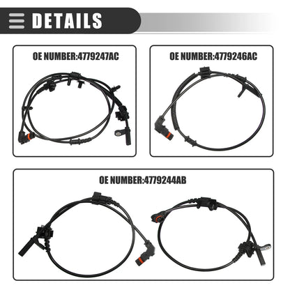 ABS Wheel Speed Sensor Set for Dodge (2 x Front, 2 x Rear)