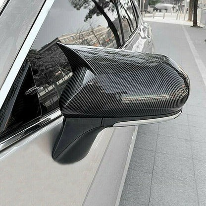 Carbon Black Mirror Covers & 4 x Door Handle Covers for 2018-2023 Toyota Camry