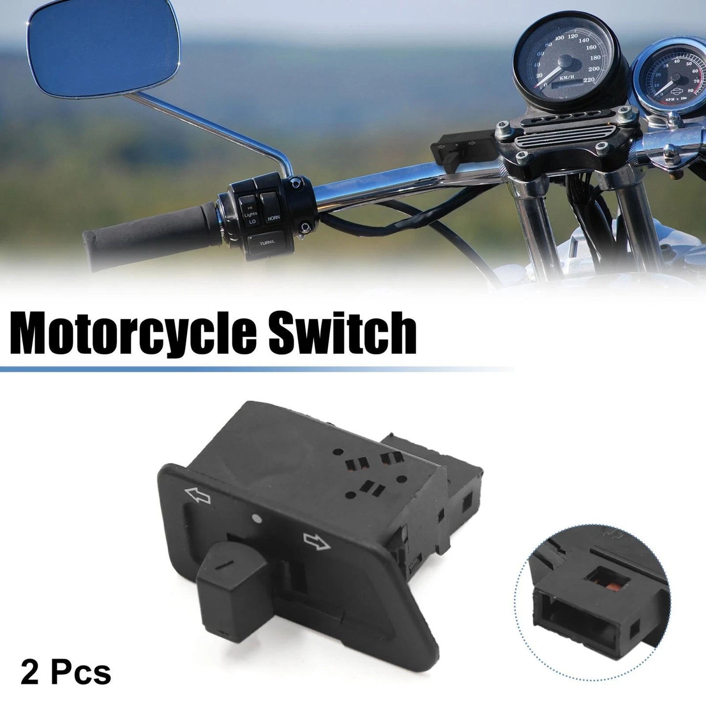 2 x 3 Pin Black Motorcycle Turn Signal Light Control Switch for GY6 125