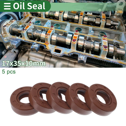 Oil Seal 5 Pcs 17x35x10mm Seal Ring Shaft Seal FKM Rubber for Make Model