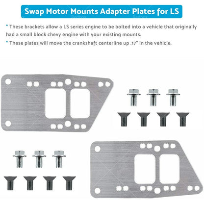 LS Engine Conversion Motor Mount Adapter Plates for Chevy SBC