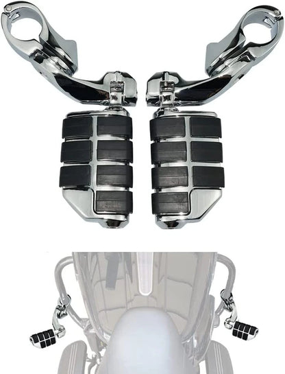 Chrome Motorcycle Foot Pegs for Harley (Fits 1.25" Bars)