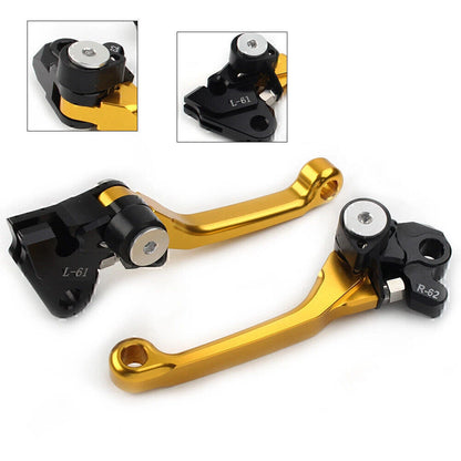 Gold Aluminum Pivot Dirt Clutch Brake Levers for Kawasaki KX450F (2006-2012)