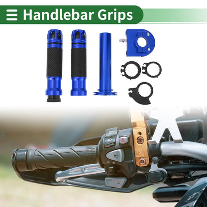 Hand Grips Cover Kit for Motorcycle Rubber Blue Polka Dot Pattern