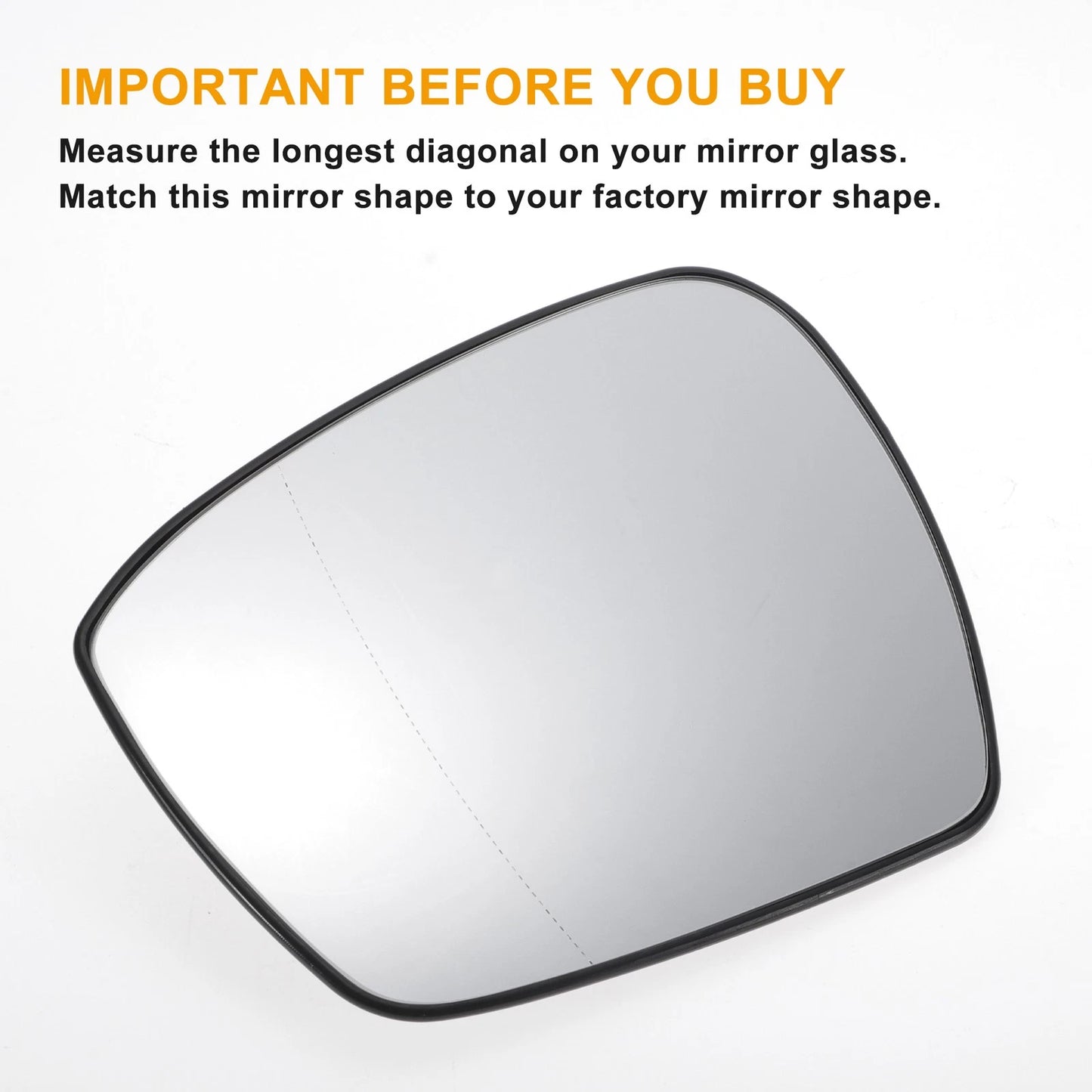 Left Side White Heated Mirror Glass for Ford S-MAX (2015-2023)