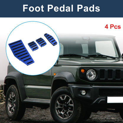 4 Pcs Manual Foot Accelerator Pedal Covers for Suzuki Jimny (2018-2022) Blue