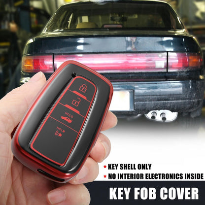 4 Button Remote Key Fob Cover Case Red for Toyota RAV4 Camry Corolla (2018-2022)