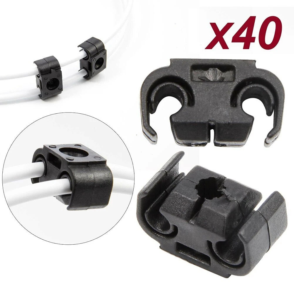 Brake Line Clip / 40 Pieces Brake Line Holder Black for Vehicles