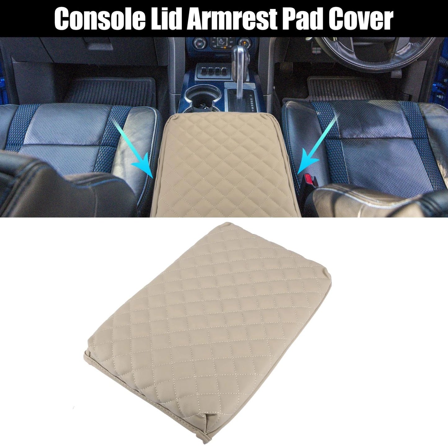 Center Console Lid Armrest Cover for Ford F-150 (2009-2014) Beige