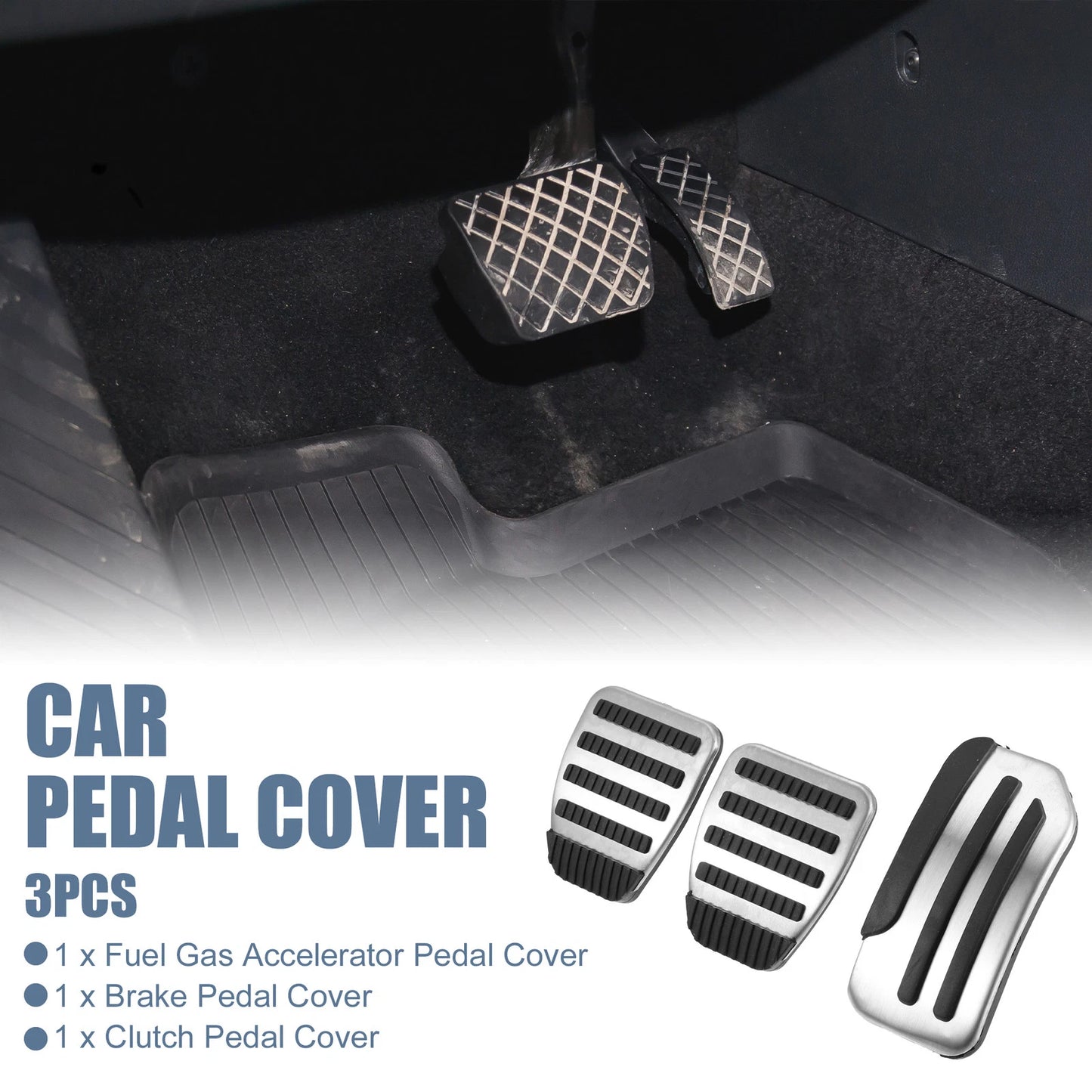 3 x Accelerator & Brake Pedal Covers for Nissan Juke, Leaf (2011-2018)