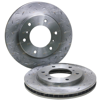 2x Front Slotted Disc Brake Rotors for Triton ML MN MQ 4X4 (2006-2018)