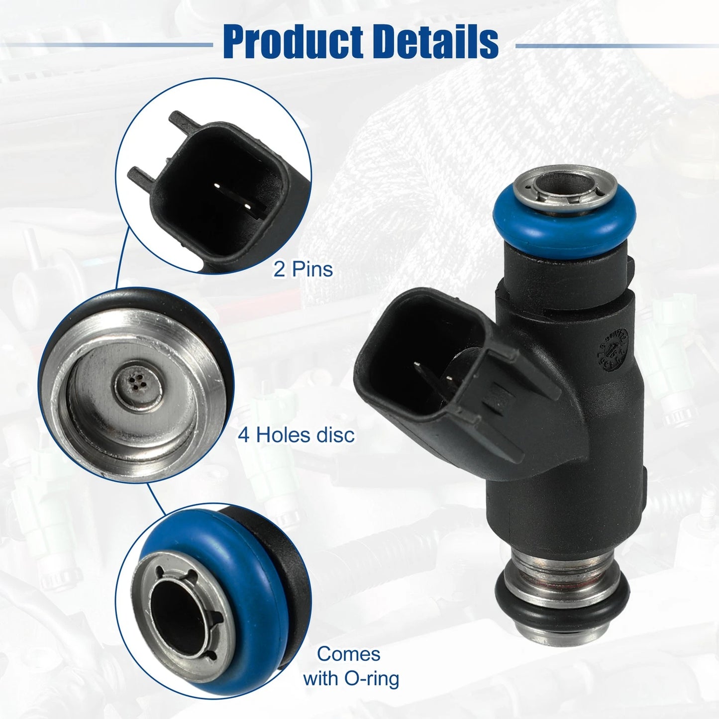 Fuel Injector Nozzle Black for Hyundai Sonata (2006-2010)