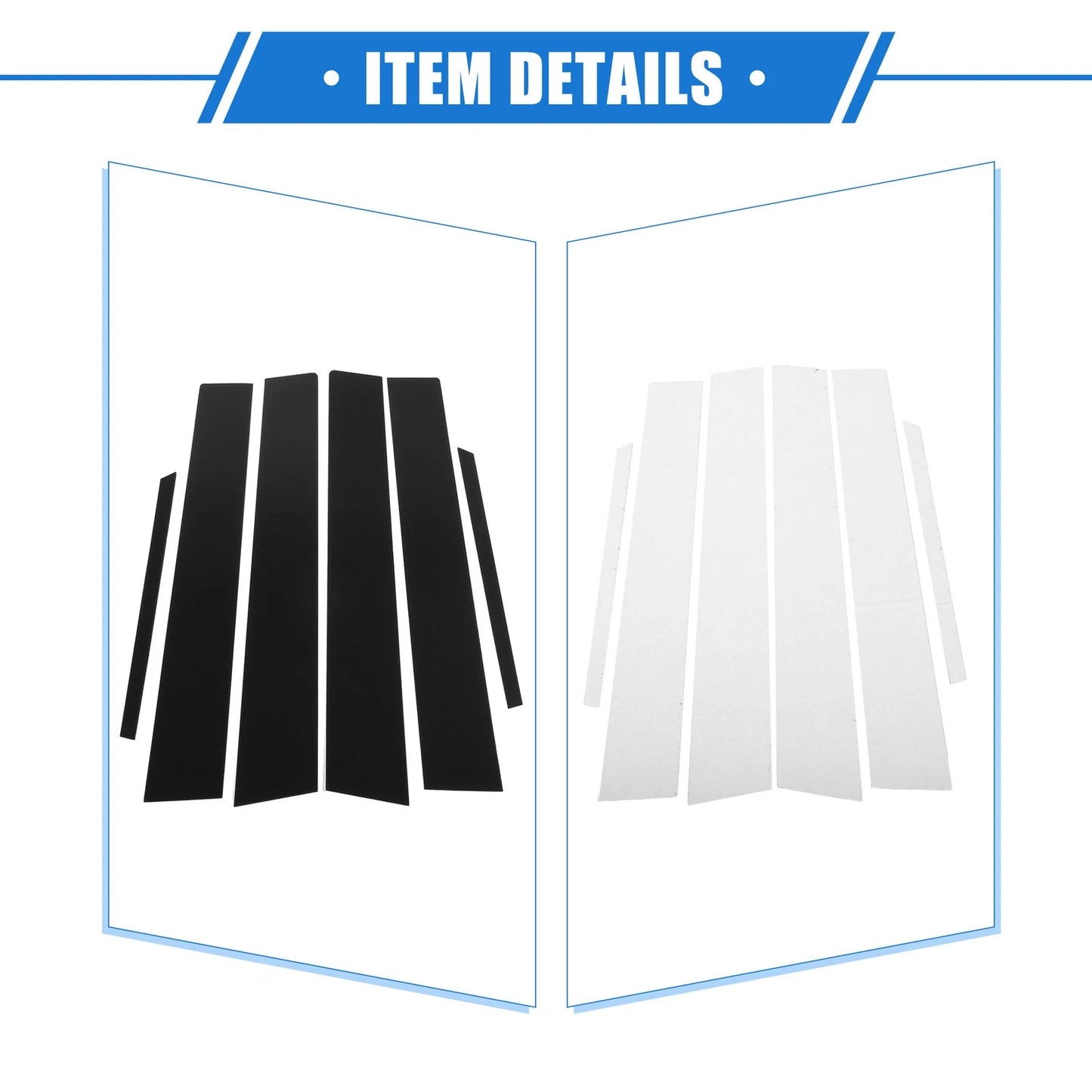 6 x Pillar Post Trim Covers for Toyota Corolla (2009-2013) Black