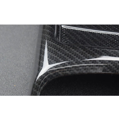 Carbon Fiber Look Rear Armrest Cover Trim Fit for Benz E-Class W213 2016-2018