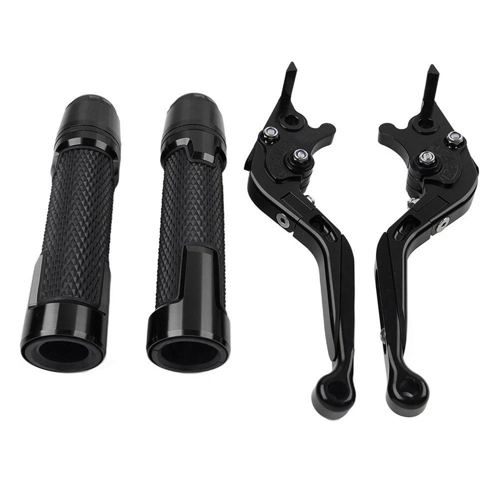 Folding Extendable Brake Clutch Levers & Handlebar Grips for Kawasaki ZX636R (2003-2006)