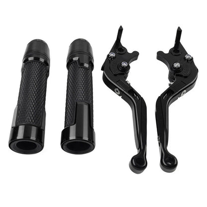 Folding Extendable Brake Clutch Levers & Handlebar Grips for Kawasaki ZX636R (2003-2006)