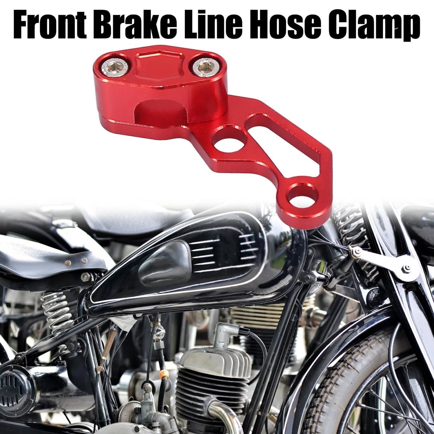 Front Brake Line Hose Clamp Red for Motorcycle