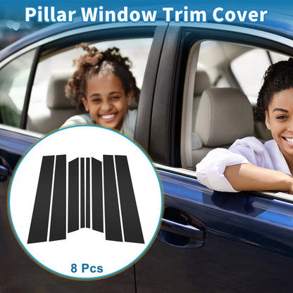 8pcs Door Pillar Window Trim for Ford Territory (2023-2024) Black