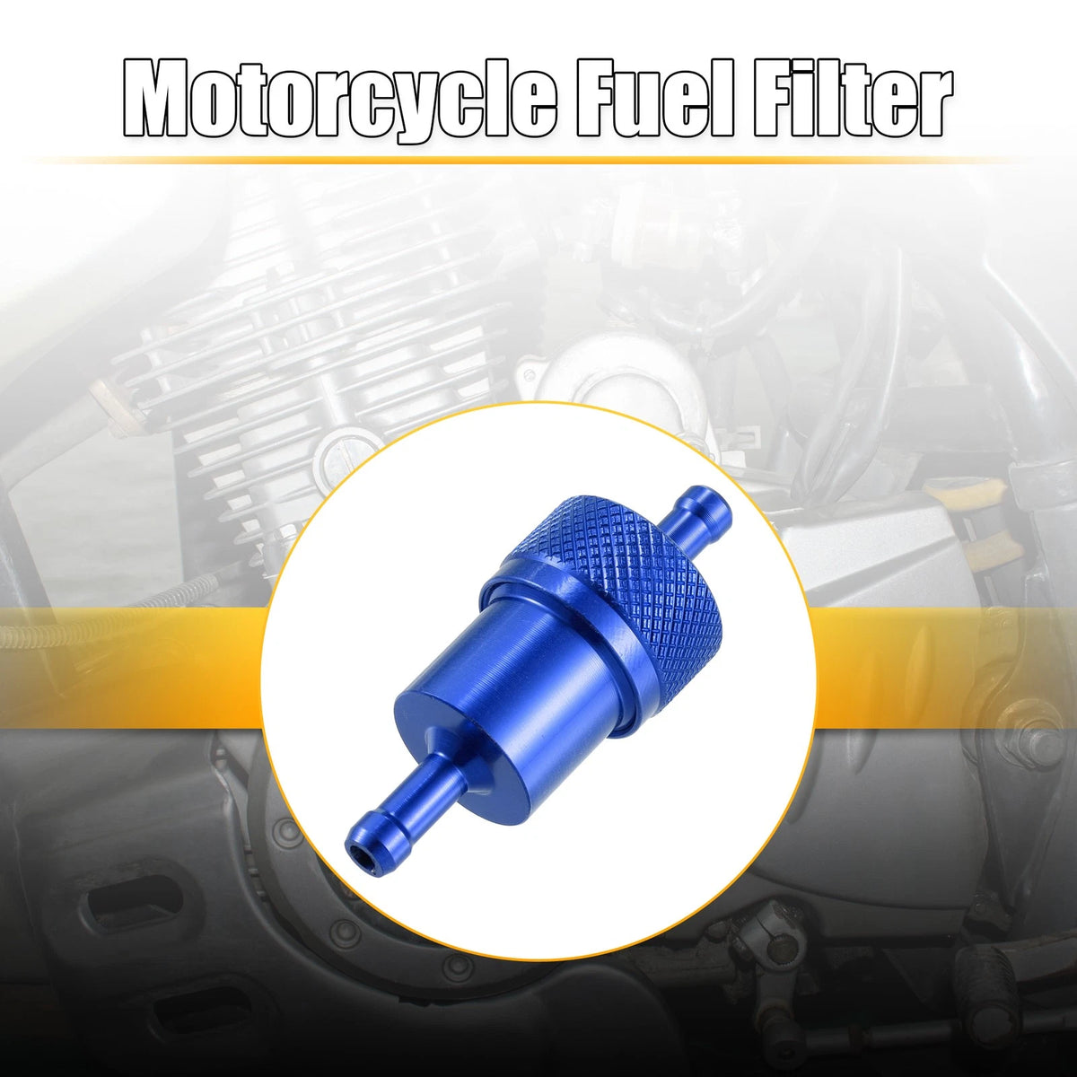 8mm Dia Hose Aluminum Alloy Fuel Filter Cleaner for Motorcycle Blue
