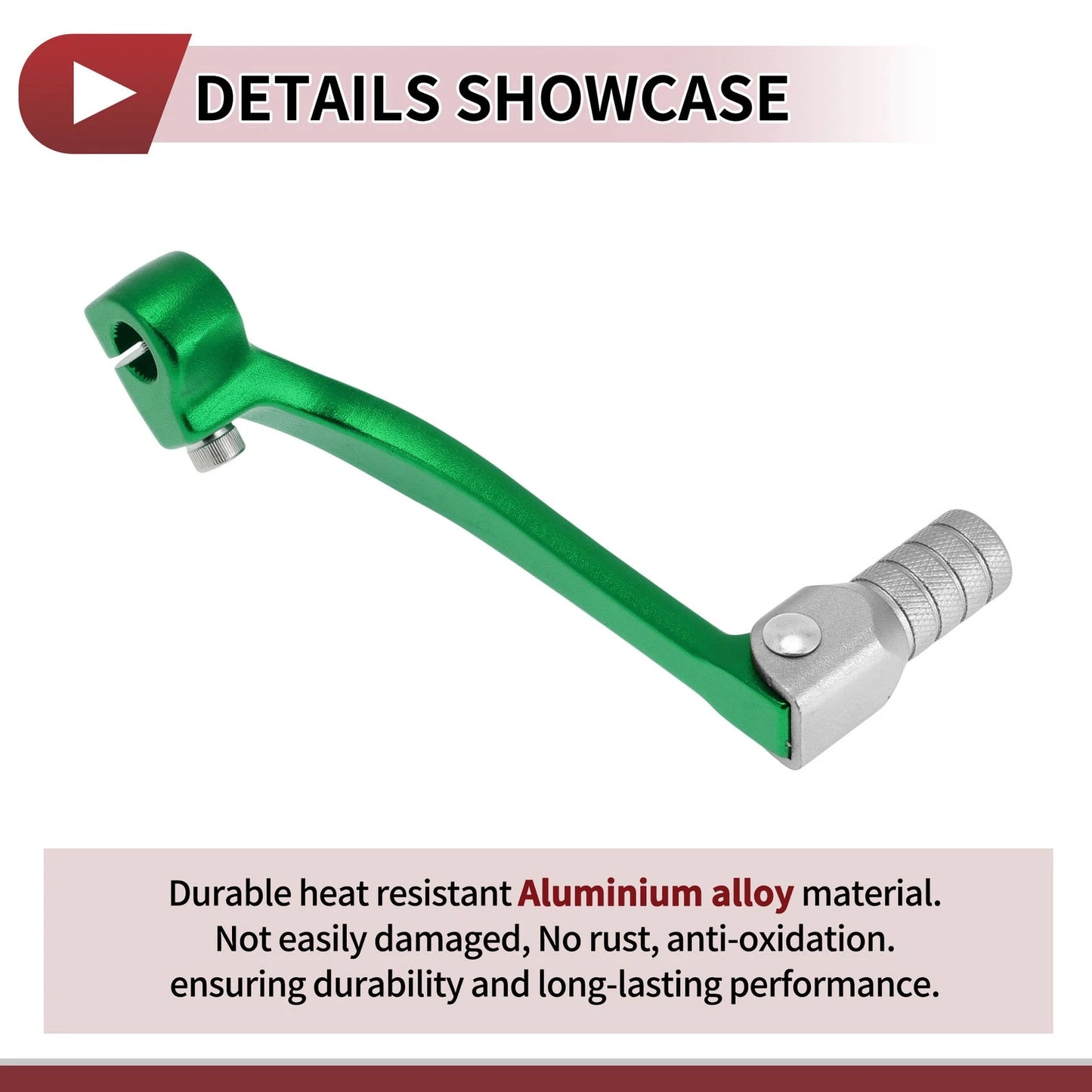 Folding Shifter Lever for Honda CRF110F (2013-2018) - Green Silver Tone