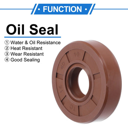 Oil Seal 15x40x10mm Brown 2 Pcs for Make Model